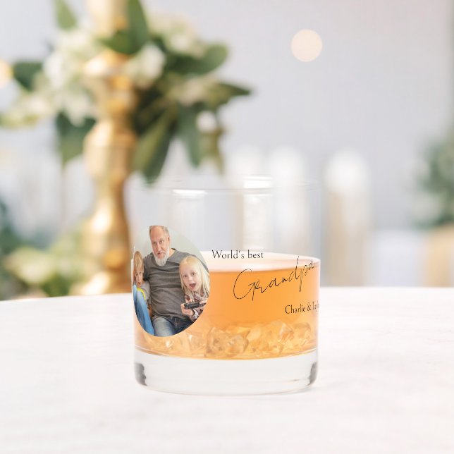Photo and Text Personalised Whiskey Glass (Insitu (Wedding))