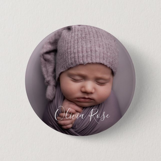 Photo and Text Personalized 6 Cm Round Badge (Front)