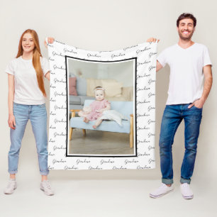 Photo and Text Unique Personalised DIY Custom Fleece Blanket