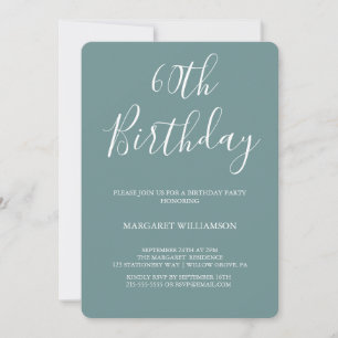 Photo and White Modern Elegance 60th Birthday Invitation