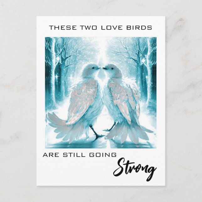 *~* PHOTO Anniversary Absract  Love Birds AP54  Postcard (Front)