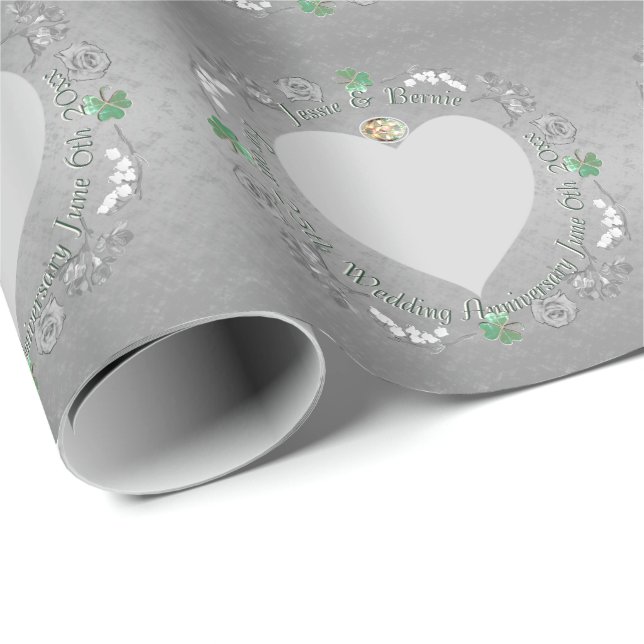 Photo Anniversary Fresia, Lily of the Valley  Wrapping Paper (Roll Corner)