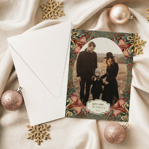 Photo Antique Amaryllis Holiday Card