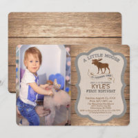 PHOTO/ANY AGE - Moose Boy Birthday Invitation