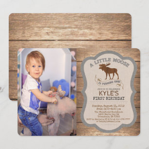 PHOTO/ANY AGE - Moose Boy Birthday Invitation