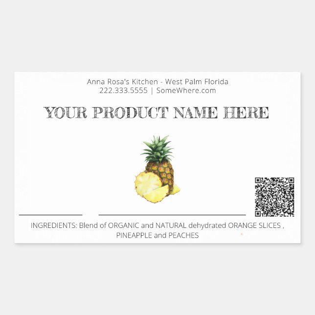 *~* Photo AP30 DEHYDRATED Fruit QR Rectangular Sti Sticker (Front)
