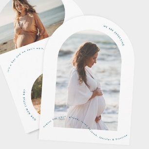 photo arch baby blue pregnancy announcement