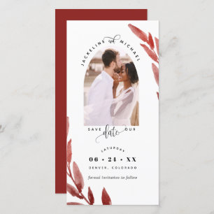 Photo Arch Burgundy Wedding Save The Date Bookmark