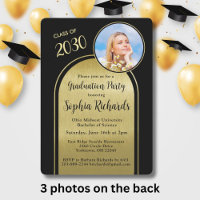 Photo Arch Elegant Black Gold Graduation Party 