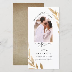 Photo Arch, Gold Wedding Save the Date Bookmark