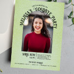 Photo Arch Goodbye Farewell Party Invitation<br><div class="desc">This pretty green photo farewell party invitation is the perfect way to invite guests to a special goodbye party for a friend, coworker, neighbour, recent graduate, colleague, or family member! Choose your favourite photo of the honoree and get everyone together for a fun goodbye party! Wether it's a surprise party,...</div>