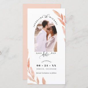 Photo Arch, Peach Wedding Save The Date Bookmark