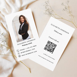 Photo arch Qr social media brand colour premium Business Card