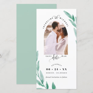 Photo Arch, Sage Wedding Save The Date Bookmark