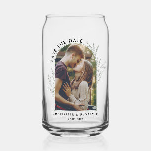 Photo Arch Wedding Keepsake Save the Date Can Glass
