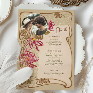 Photo Art Nouveau Wedding Dinner Menu Invitation