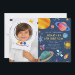 Photo Astronaut Planets Space Boy  Birthday Invitation<br><div class="desc">Astronaut Planets Space Boy  Birthday Invitation 
You can customise your invitations by choosing from so many different paper types,  shapes and texts of your choosing to make it unique and special.</div>