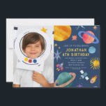 Photo Astronaut Planets Space Boy  Birthday Invitation<br><div class="desc">Astronaut Planets Space Boy  Birthday Invitation 
You can customise your invitations by choosing from so many different paper types,  shapes and texts of your choosing to make it unique and special.</div>