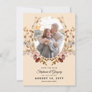 Photo Autumn Boho Wildflower Wedding Save The Date
