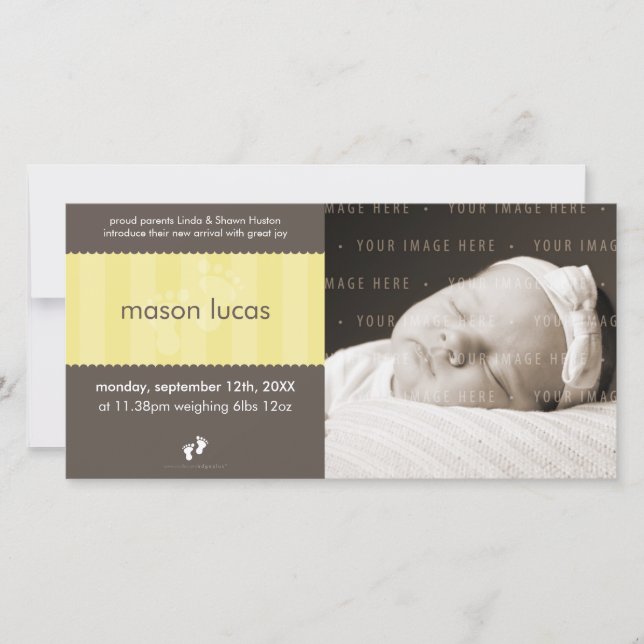 PHOTO BABY ANNOUNCEMENT :: happy feet 6L (Front)