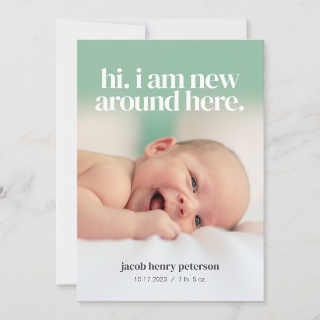 Photo Baby Announcement or Birth Announcement (Front)