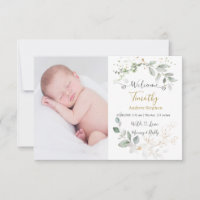 Photo Baby Birth Stats Announcement