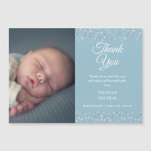 Photo Baby Boy Thank You Birth Announcement