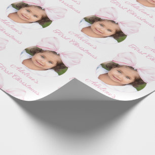 Photo Baby Girl First Christmas Wrapping Paper