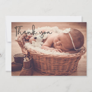 Photo Baby Girl Modern thank You Announcement