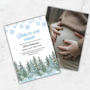 Photo Baby It's Cold Outside Winter Baby Shower Invitation