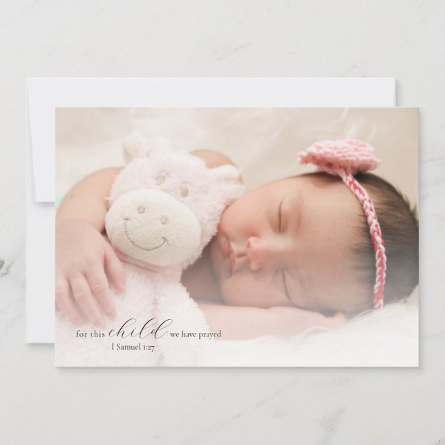 Photo Baby Shower Christian Thank You Card (Front)