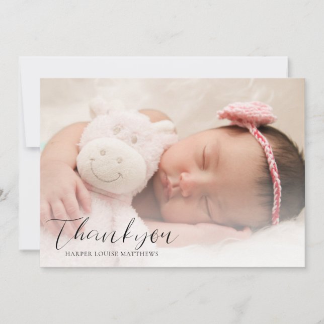 Photo Baby Shower Thank You Announcement Card (Front)