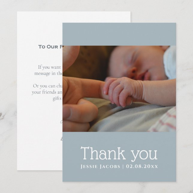 Photo baby shower thank you card (Front/Back)