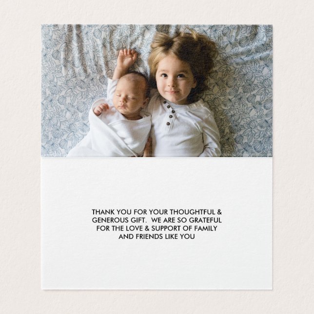 Photo Baby Shower | Thank You Note Card (Inside Unfolded)