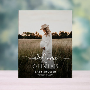 Photo Baby Shower Welcome Sign Template, Modern 