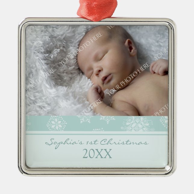 Photo Baby's 1st Christmas Ornament (Front)