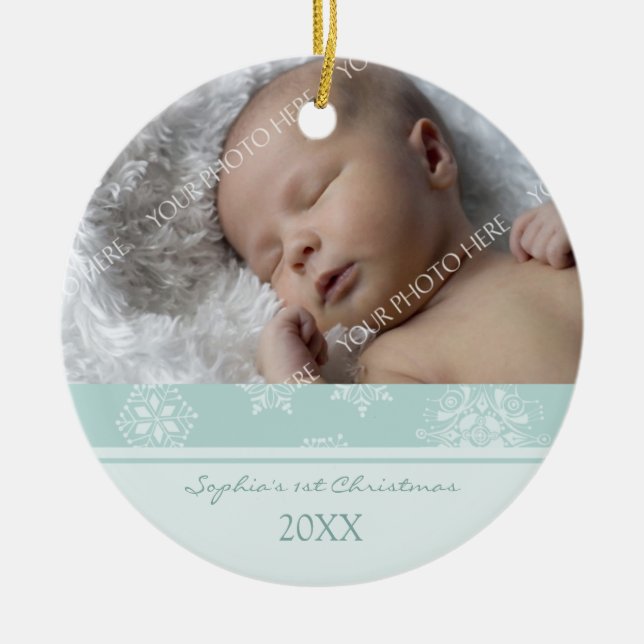 Photo Baby's 1st Christmas Ornament (Front)