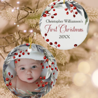 Photo Baby's First Christmas Ceramic Tree Decoration