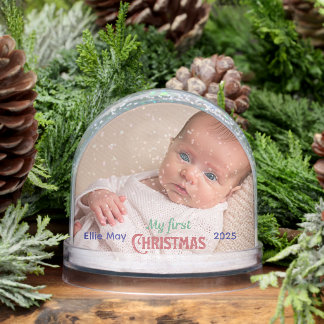 Photo Baby's First Christmas Personalize Snowglobe
