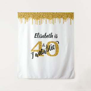 Photo Backdrop Booth 40 and Fantastic Party Gold Tapestry