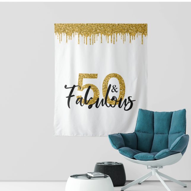 Photo Backdrop Booth 50 and Fabulous Party Gold Tapestry (Creator Uploaded)