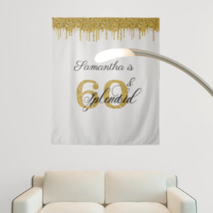 Photo Backdrop Booth 60 Sixty Birthday 60th Tapestry