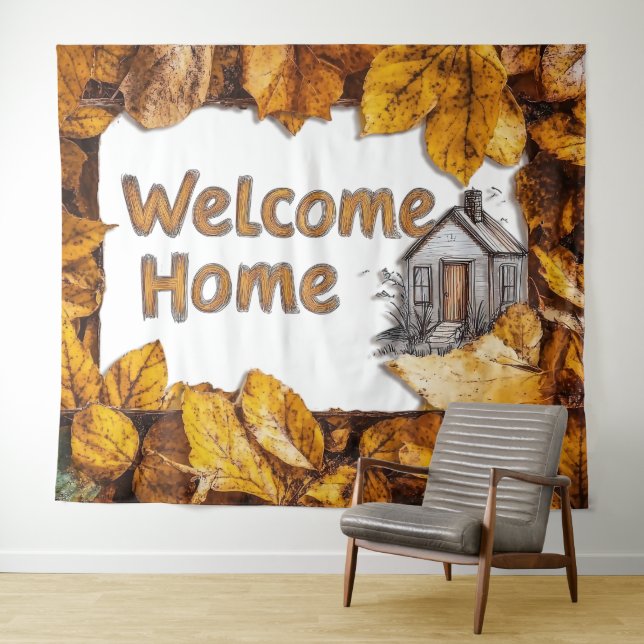 Photo Backdrop Fall Farm Welcome Home Banners Tapestry (In Situ (Horizontal))