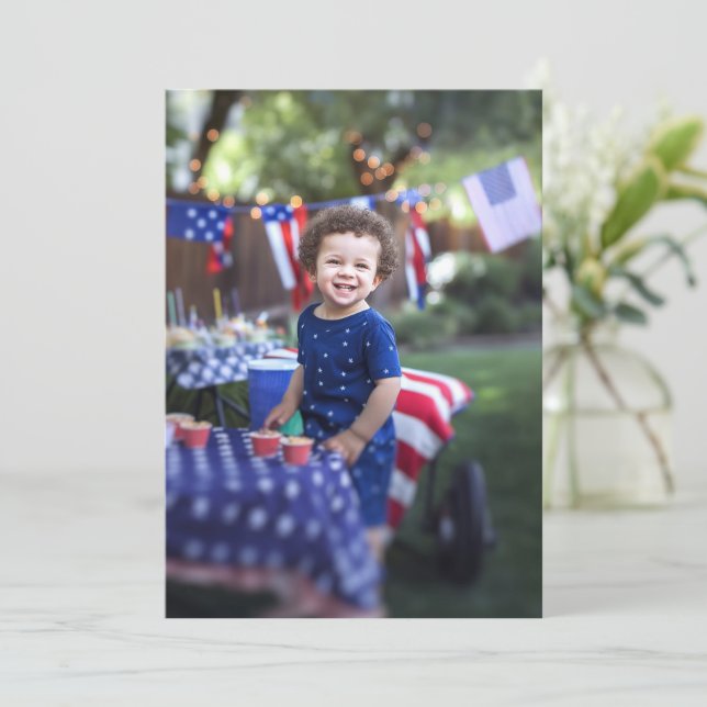 Photo Background Birthday Party Vellum Invitation (Standing Front)