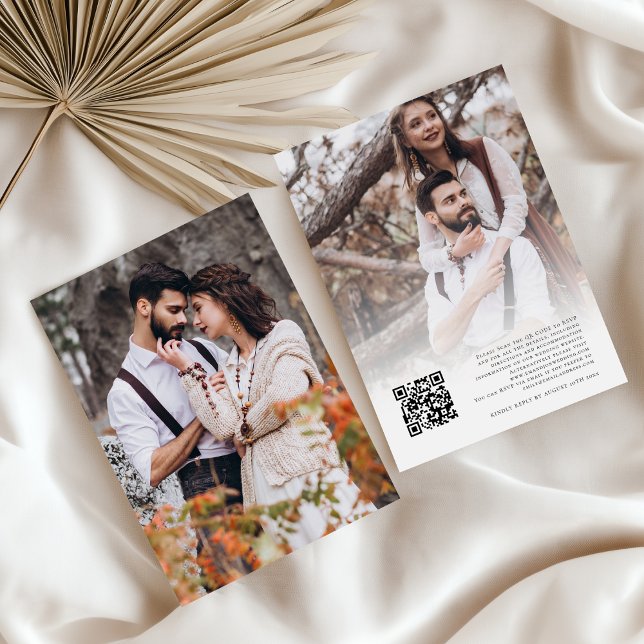 Photo Background for Vellum QR Code Wedding Invitation (Background card front and back view)