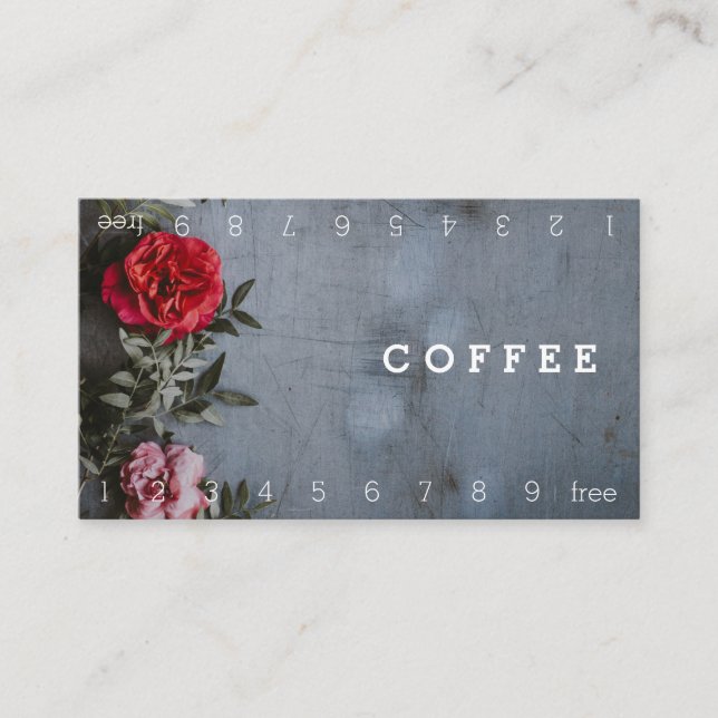 Photo Background Loyalty Coffee Punch-Card Card (Front)