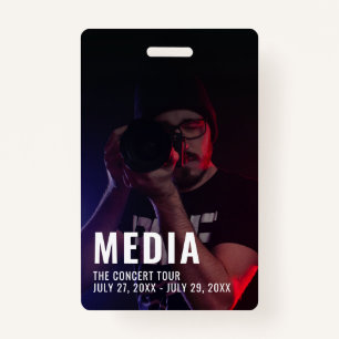 Photo Background Media Pass ID Badge