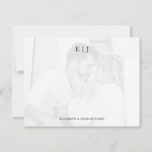 Photo Background Monogram Couple Initials Card
