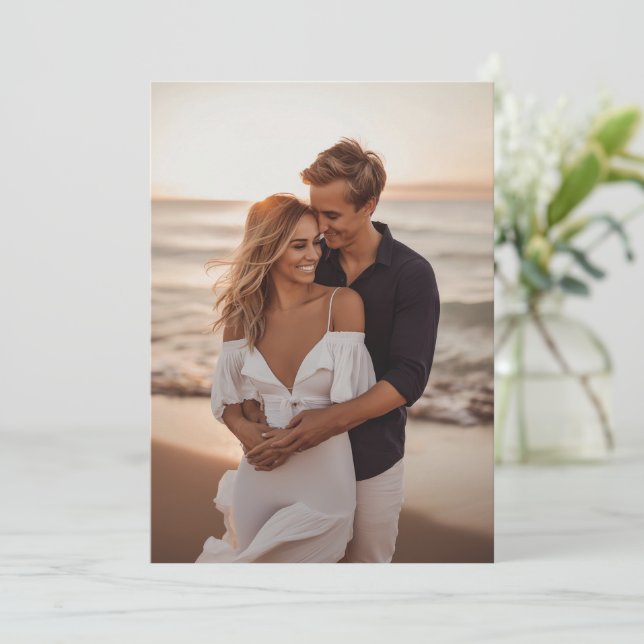 Photo Background Rehearsal Dinner Vellum  Invitation (Standing Front)