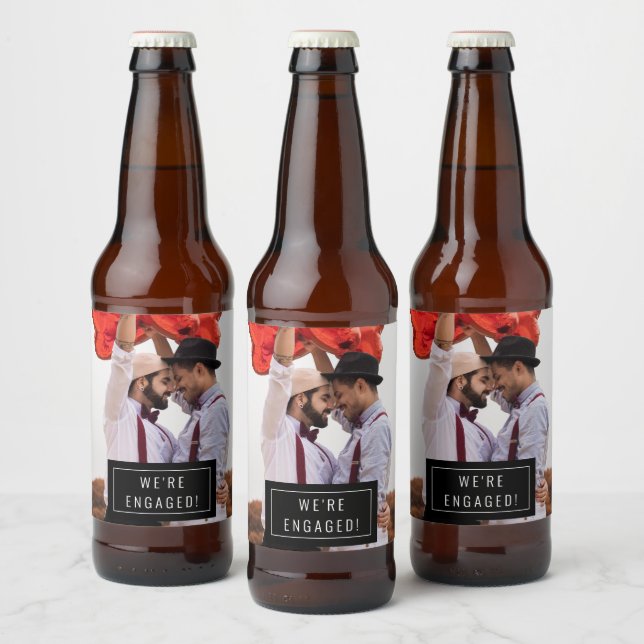 Photo Badge | Engagement Announcement | Beer Label (Bottles)